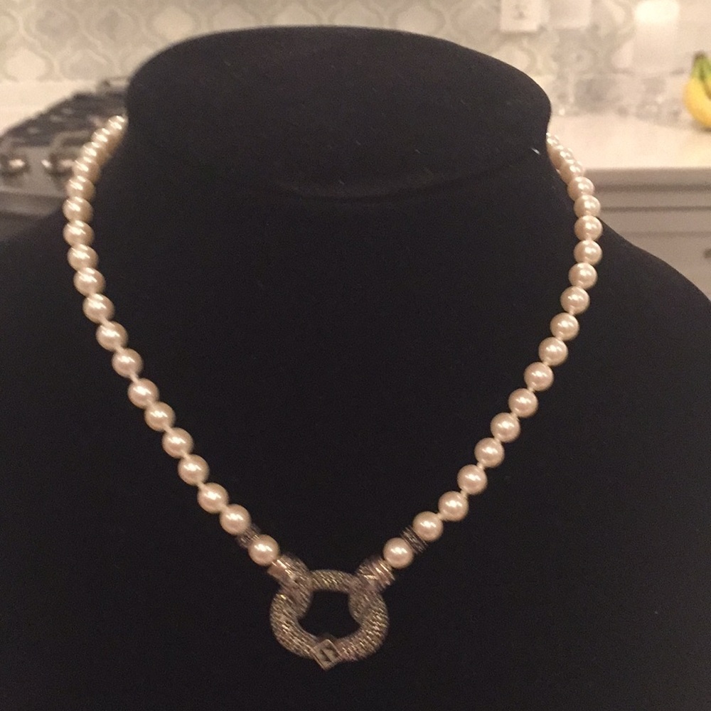 Judith Jack marcasite pearl necklace